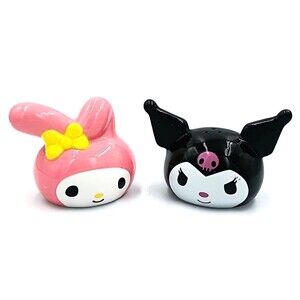 Sanrio My Melody and Kuromi Ceramic Salt Pepper Shakers Set New Open Box
